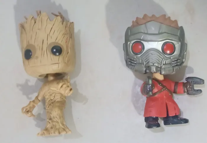 Funko pop Groot e senhor das estrelas guardiões da galáxia
