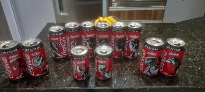 KIT COMPLETO - Latas Coca Cola Avengers Vingadores (Marvel) Vazias