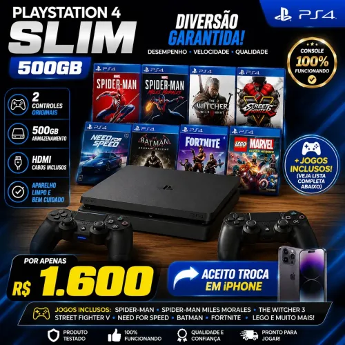 Ps4 + 2 joystick + jogos