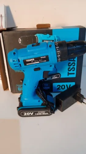 Furadeira e Parafusadeira Sem Fio 20V Recarregável Potente com Bateria