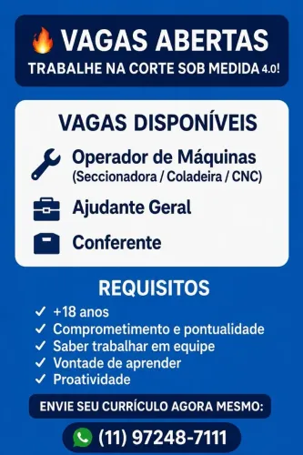 OPORTUNIDADE DE EMPREGO 