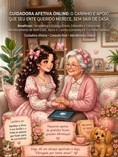 Cuidadora afetiva online de idosos