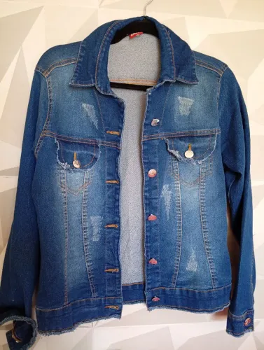 Jaqueta jeans feminina Tam G - Nova