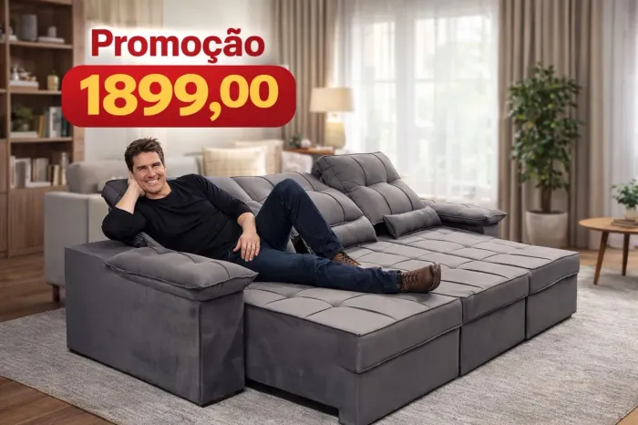 Sofa retratil Reclinavel de R$2.399,00 por 1.899,00