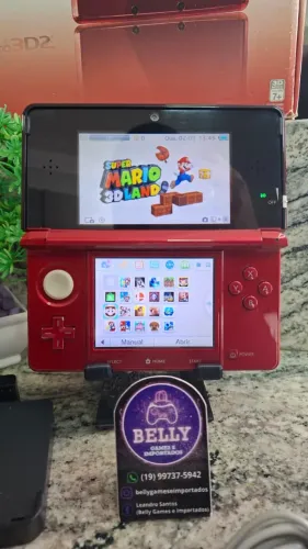NINTENDO 3DS FLARE RED DESBLOQUEADO NA CAIXA