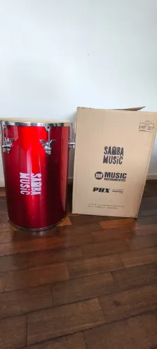 Rebolo samba music 50x12, madeira vermelho auto brilho. 