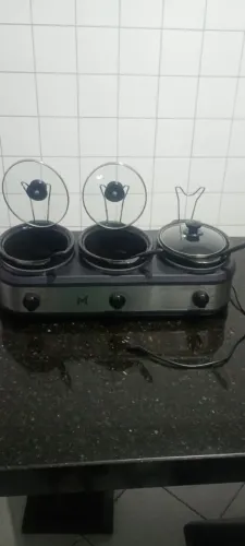 Buffet Elétrico Triplo Rechaud Slow Cooker 3 Panelas 127v