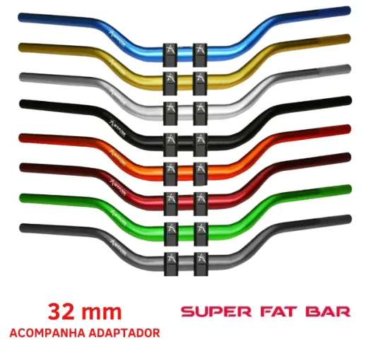 Guidão Para Moto Naked e Alta Super Fat Bar 32mm Em Alumínio Stark Race