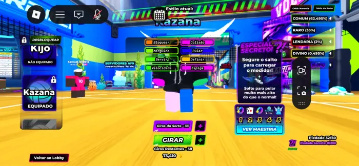 Vendo conta de voleybol legends (Roblox)