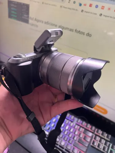 Câmera Sony Alpha Nex-c3 Lente Bateria Flash (colecionador) Preto