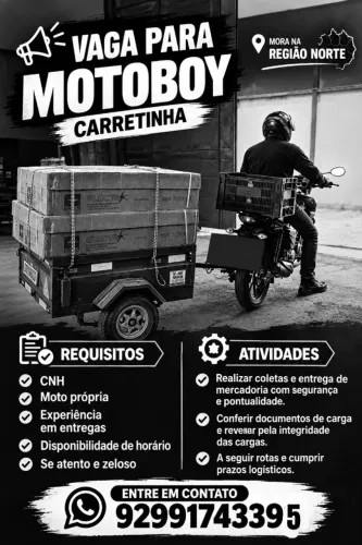 Vaga motoboy/carretinha