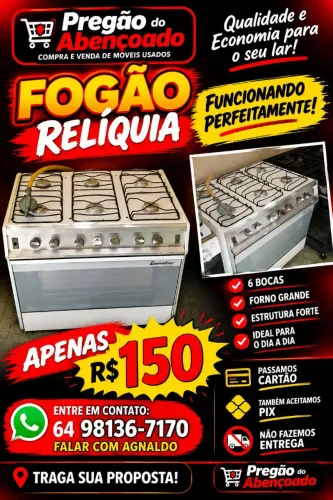 Fogão de seis bocas Brastemp relíquia funcionando perfeitamente