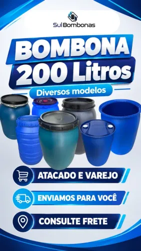 BOMBONA 200 LITROS VARIEDADE EM MODELOS