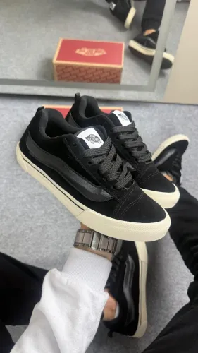 Vans Old KNU Premium Solado Emborrachado Unissex Cor: Preto/Creme - Disponível 34 AO 43