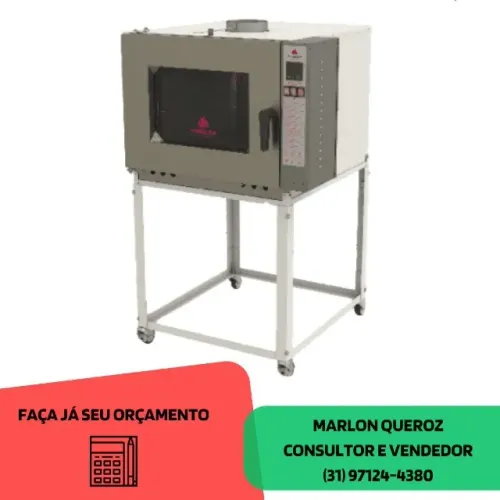 Forno Turbo 5 Esteiras a Gás Novo Progas