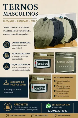 Vendo ternos completos.