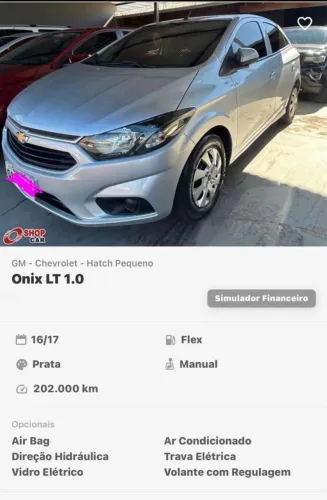 Chevrolet Onix Hatch LT 1.0 8V Flex Mec. 4P 2017