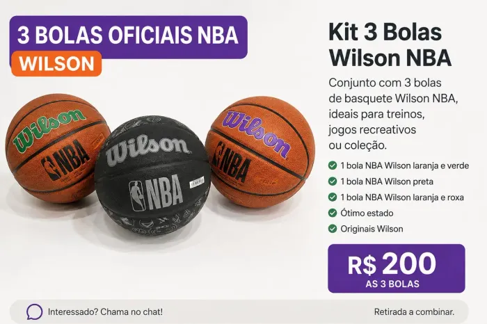 Kit 3 bolas NBA