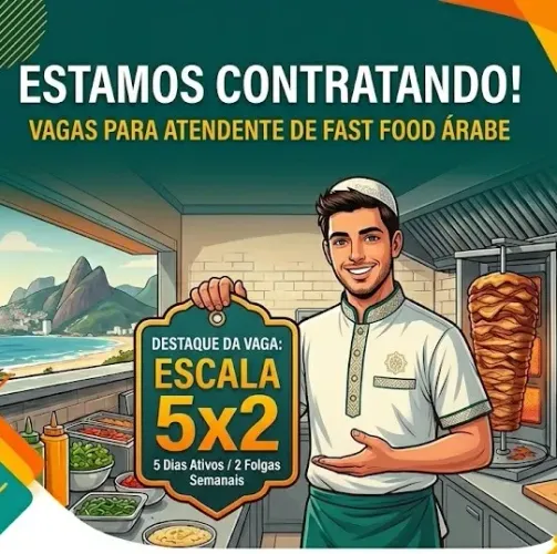 Atendente - Fast Food Árabe (Leblon) - Noite