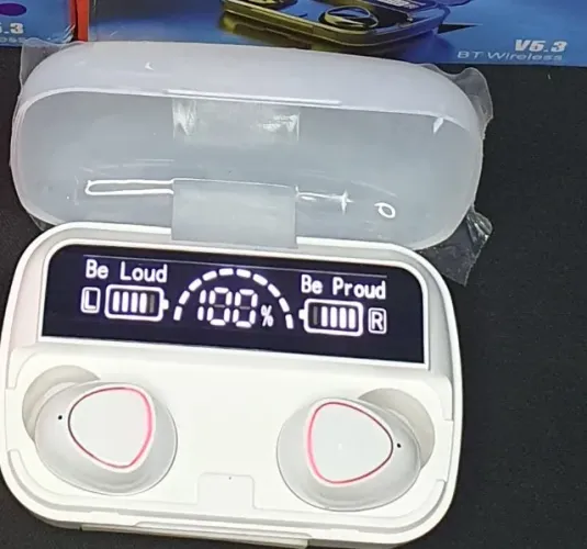 Fone Sem Fio M10 TWS Bluetooth 5.1 + Power Bank Integrado - BRANCO (Novo) - Envio Rápido