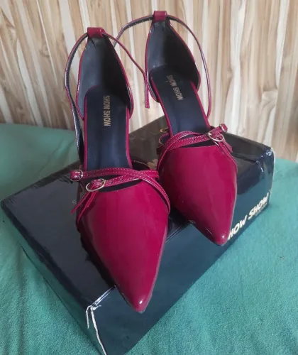 Scarpin Salto Fino 7cm Cor Marsala Show Show Calçados-Novo/Nunca Usado