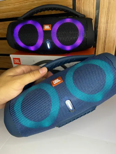 Caixa de som bluetooth booms box 3 mini duplo led varias cores an10