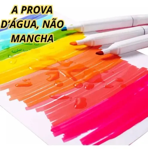 Canetas Permanentes 120 Cores Vibrantes Ponta Dupla C/ Bolsa