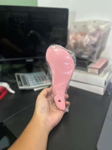 Escova de Cabelo Desembaraçadora Massageadora Anti Frizz Rosa Claro