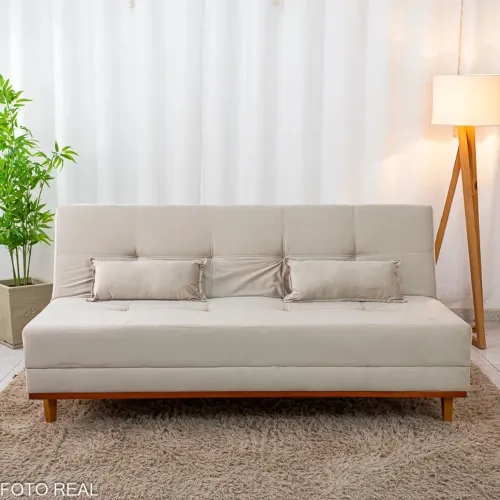 Sofá Cama Madrid Veludo Larg. 1.80m - Molas Bonnel Entrega Rápida