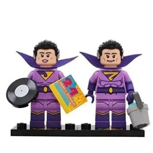 Wonder Twins Zan e Jayna 2x1 minifigure bonecos super gemeos dupla miniaturas de coleção