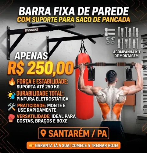 Barra Paralela Dip de Parede para Calistenia e Musculação