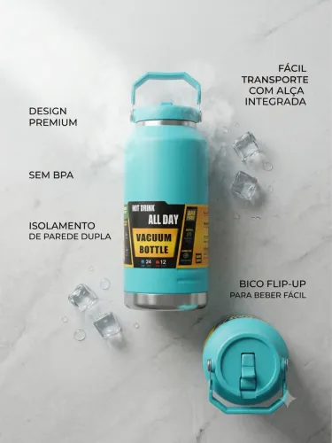 Garrafa Térmica Premium - Praticidade e Estilo no Seu Dia!