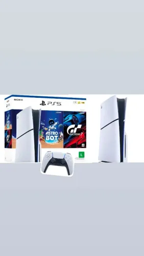 console Sony PlayStation 5,com leitor de Discos,ssd 1TB,Controle sem fio Dualsense+2 jogos