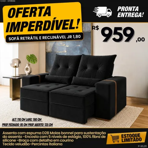 Sofá retrátil E reclinável