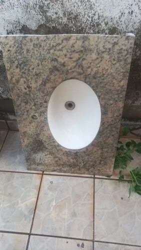 PIA GRANITO PRA BANHEIRO CUBA BRANCA  80X55 