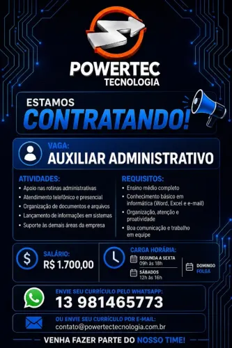 VAGA DE AUXILIAR ADMINISTRATIVO