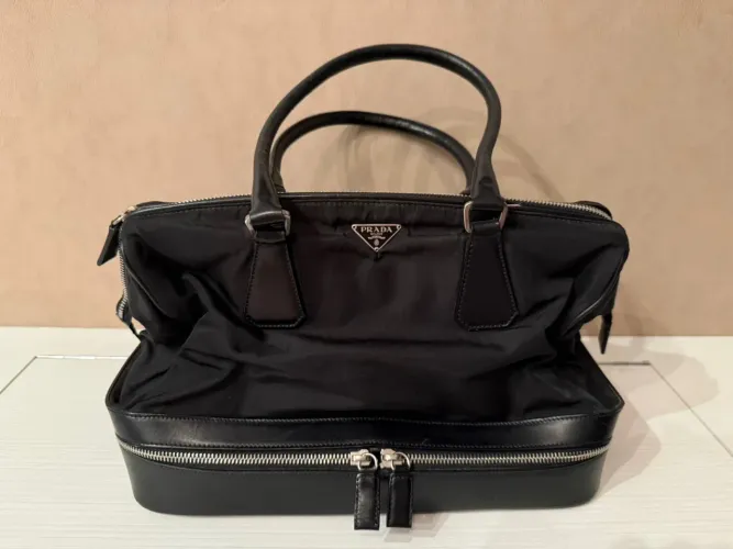 bolsa prada shoulder tessuto na cor preta original