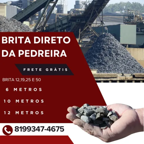 Brita 12,19,25 Temos Pó de Pedra frete grátis 