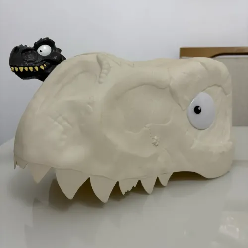 Cabeça de Dinossauro Halloween 36cm Decoração Plástico