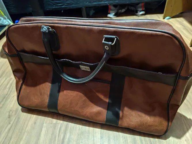 Bolsa mala viagem de couro marrom Giorgio Armani em ótimo estado