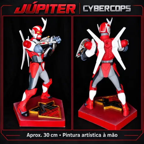 Júpiter Cybercop Estátua 3D Pintada à Mão | Os Policiais do Futuro Tokusatsu