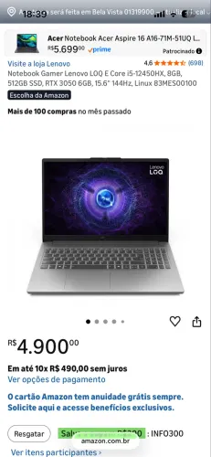 Lenovo Loq, Novo! A venda