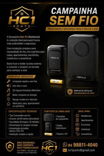 Campainha residencial sem fio