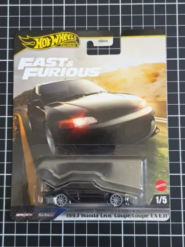 '93 Honda Civic Coupe EX Preto - Hot Wheels Temático Velozes e Furiosos