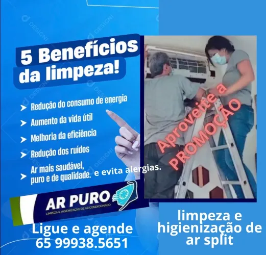Limpeza e higienização de ar condicionado split