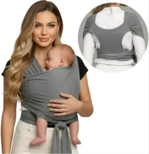 Canguru / Sling Pronto Prático Cor Cinza - Muito Fácil de Usar