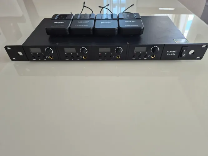 Power play monitor de palco sem fio e com fio 2x1 4 entrada e 4 saida