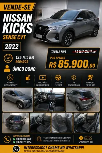 Nissan Kicks Sense 1.6 16V Flex AUT 2022