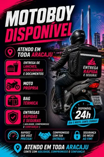 Motoboy disponível 24hrs