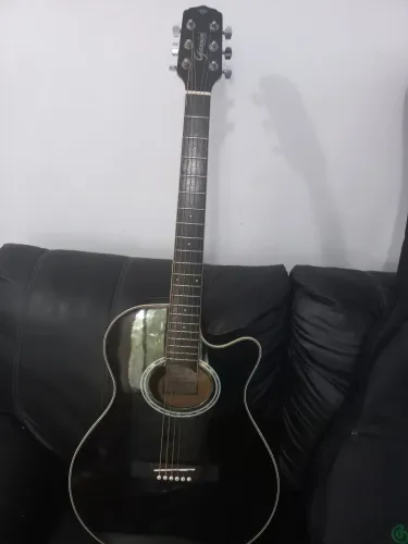 Vendo violão usado eletroacústuco Giannini GSF-1D CEQ para destros black verniz brilhante